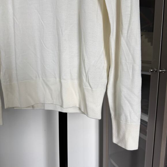 The Row Seiler Ivory Merino Wool Cashmere Knit Turtleneck Sweater L NEW Cream - Picture 3 of 7